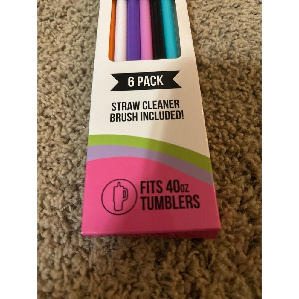 New CharCharm 40 ounce reusable straws (Stanley/ yeti) 6 pack - Picture 3 of 4